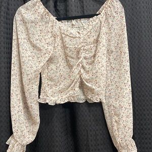 Willow+root long sleeve crop top